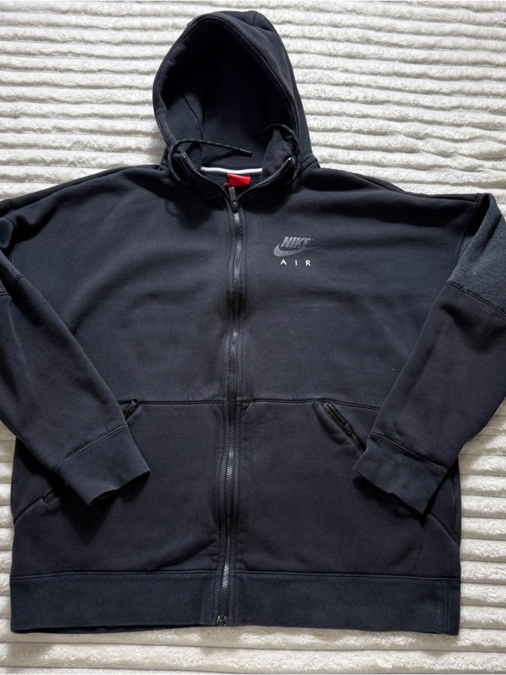 Nike Air Full Zip Hoodie Black Men's Size XL Hooded Pockets Logo